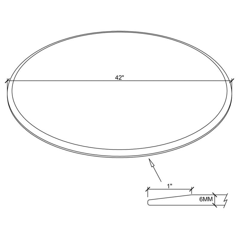 42" 6mm Round Glass Table Top Clear (CB42RD-6)