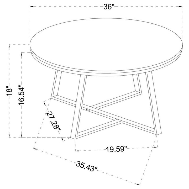 Hugo Round Coffee Table White and Matte Black (723238)