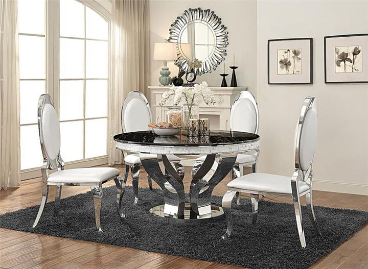 Anchorage 5-piece Round Dining Set Chrome (107891-S5)