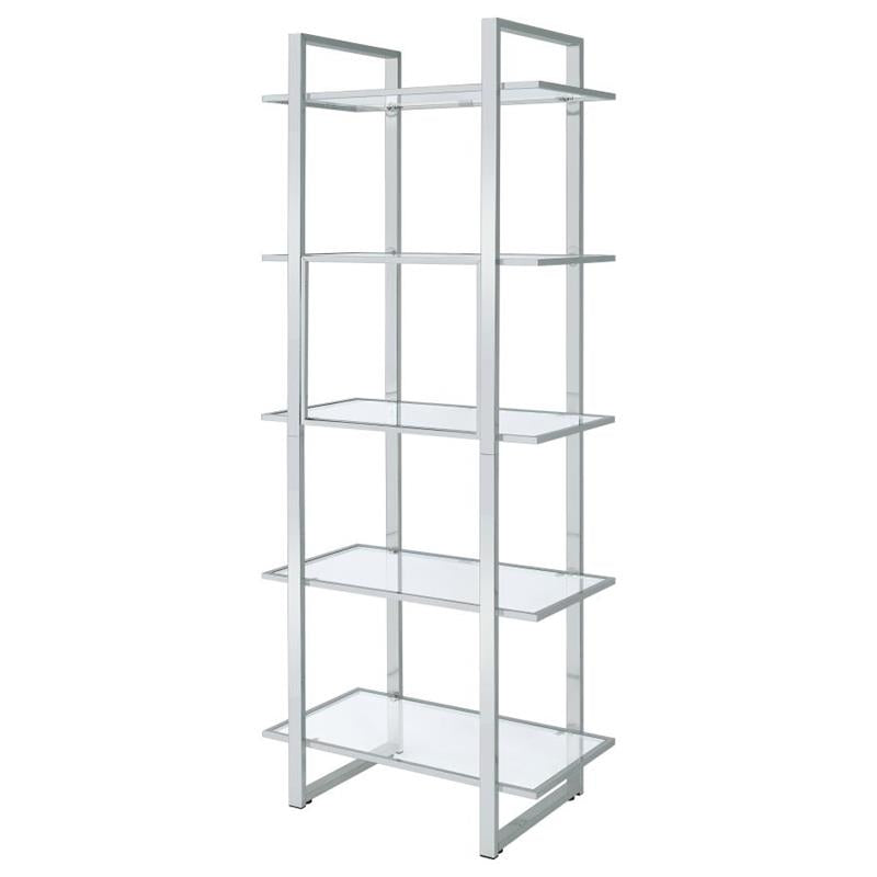 Hartford Glass Shelf Bookcase Chrome (805538)