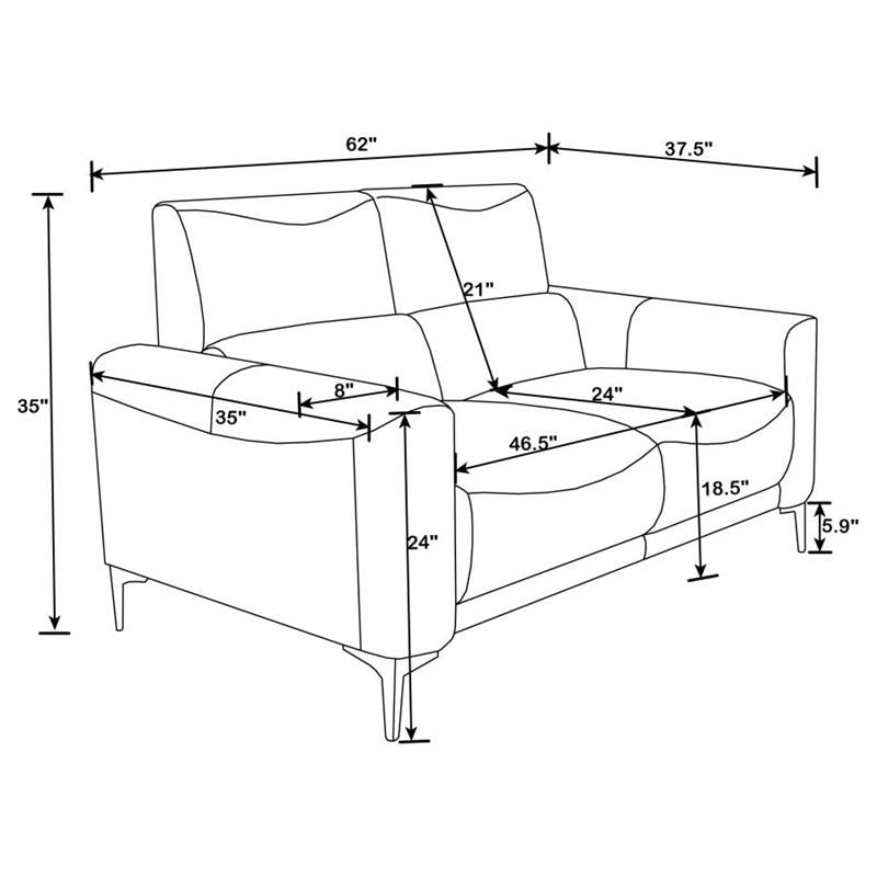 Glenmark 3-piece Track Arm Living Room Set Taupe (509731-S3)