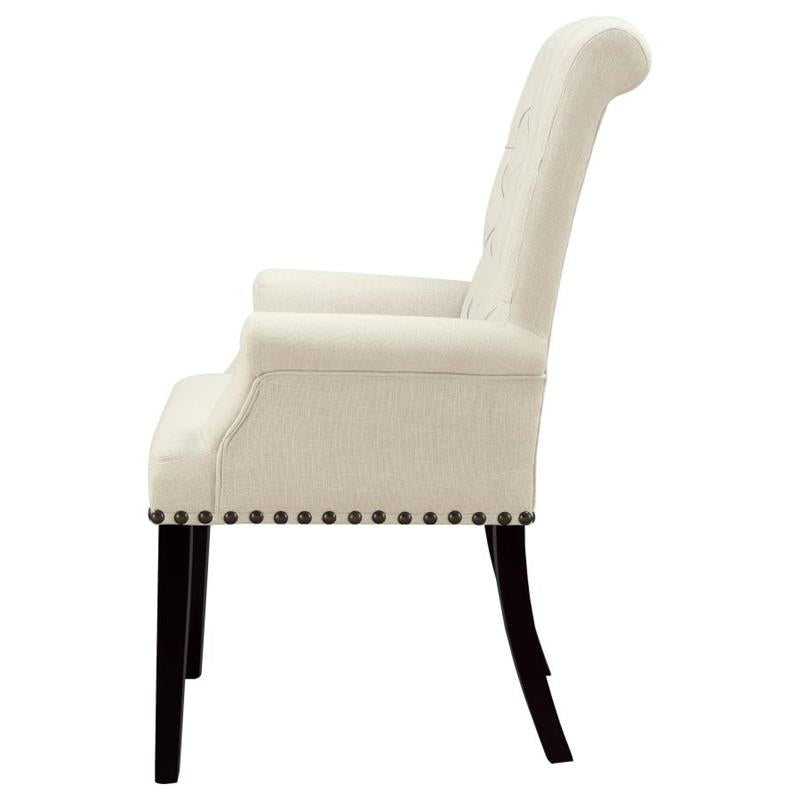 Alana Tufted Back Upholstered Arm Chair Beige (190163)