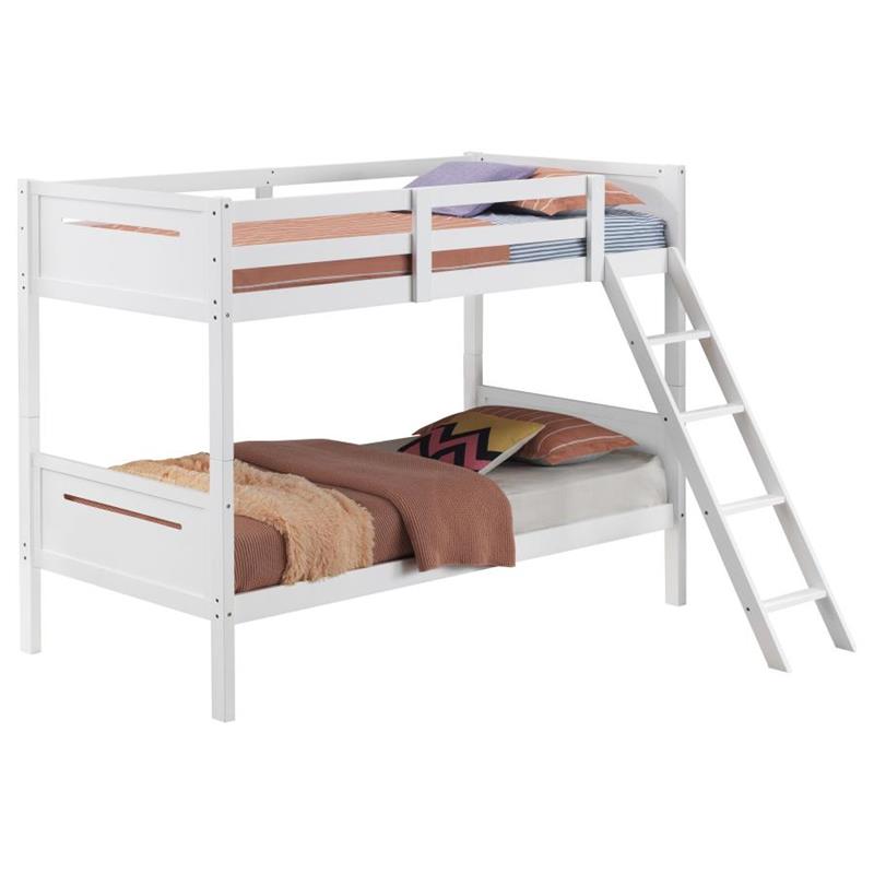 Littleton Twin Over Twin Bunk Bed White (405051WHT)