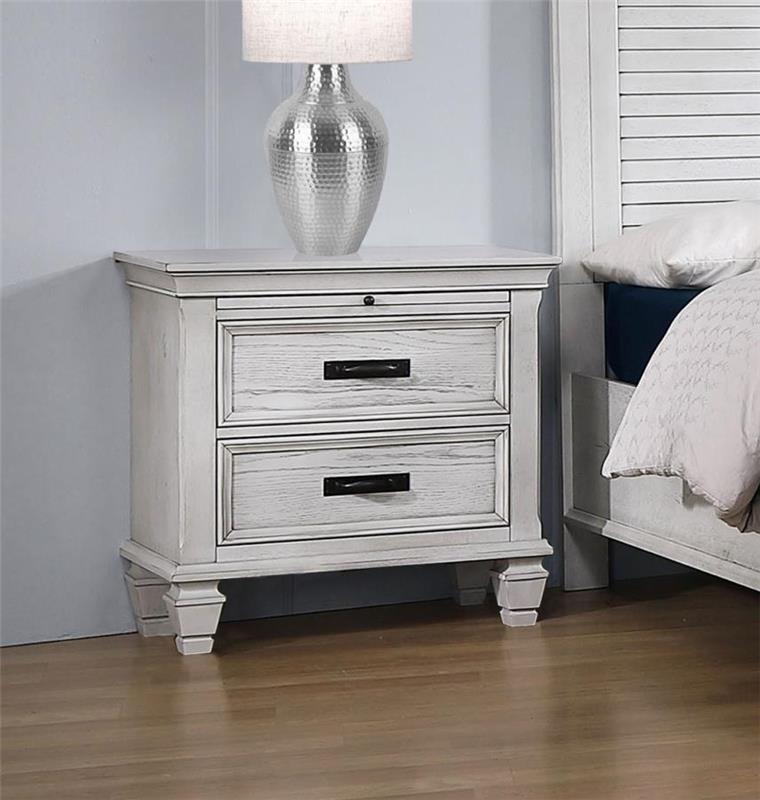 Franco 2-drawer Nightstand Antique White (205332)