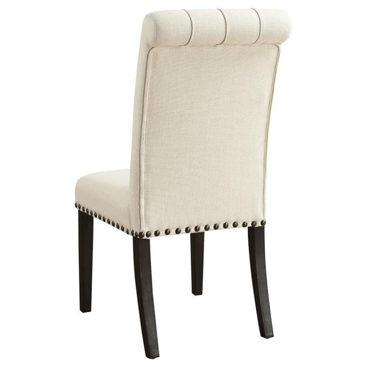 Alana Upholstered Side Chairs Beige and Smokey Black (Set of 2) (107286)