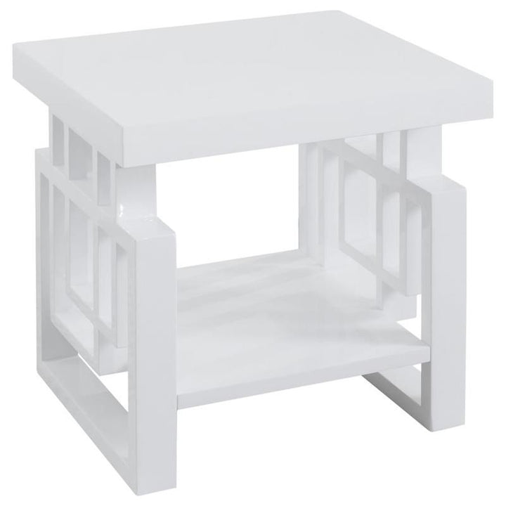 Schmitt Rectangular End Table High Glossy White (705707)