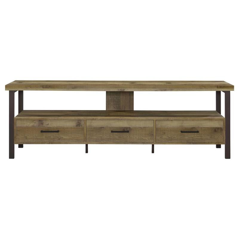 Ruston 71" 3-drawer TV Console Weathered Pine (721891)