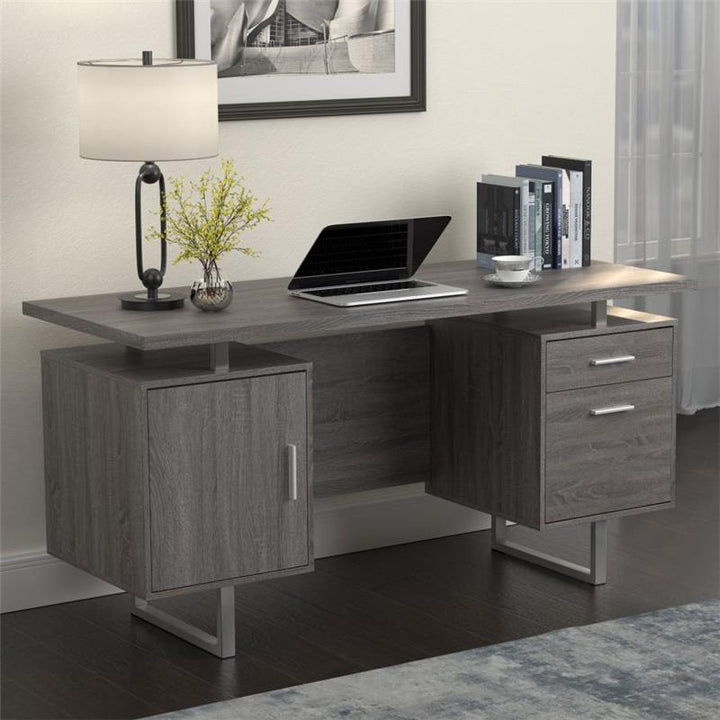 Lawtey Floating Top Office Desk Weathered Grey (800521)