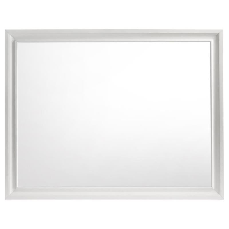 Miranda Rectangular Dresser Mirror White (205114)