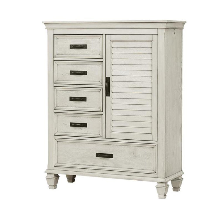 Franco 5-drawer Door Chest Antique White (205338)