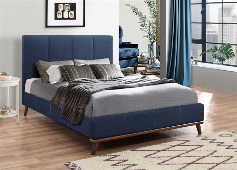 Charity Queen Upholstered Bed Blue (300626Q)