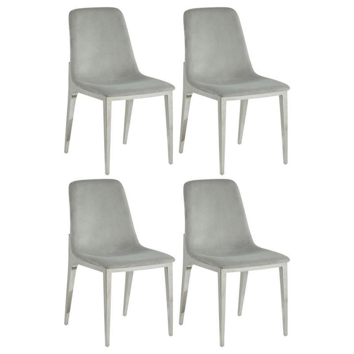 Irene Upholstered Side Chairs Light Grey and Chrome (Set of 4) (110402)