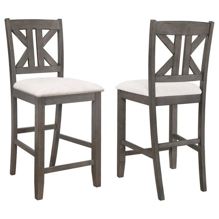 Athens Upholstered Seat Counter Height Stools Light Tan (Set of 2) (109859)