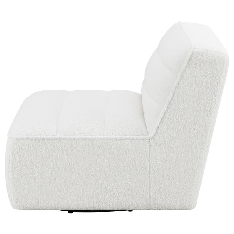 Cobie Upholstered Swivel Armless Chair Natural (905723)