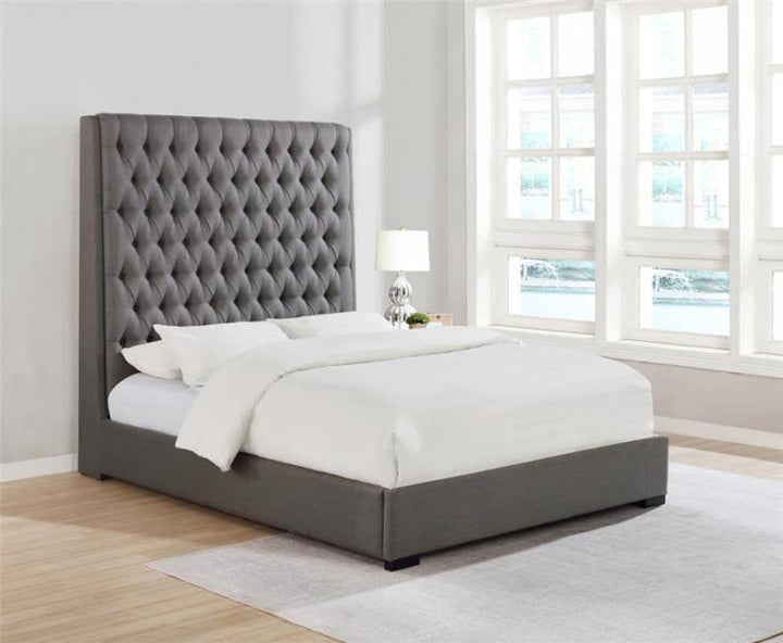 Camille Tall Tufted California King Bed Grey (300621KW)