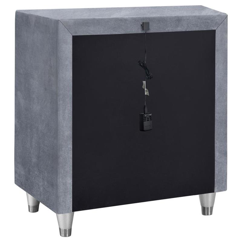 Antonella 3-drawer Upholstered Nightstand Grey (223582)