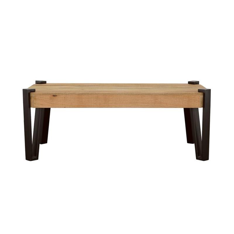 Winston Wooden Rectangular Top Coffee Table Natural and Matte Black (724118)