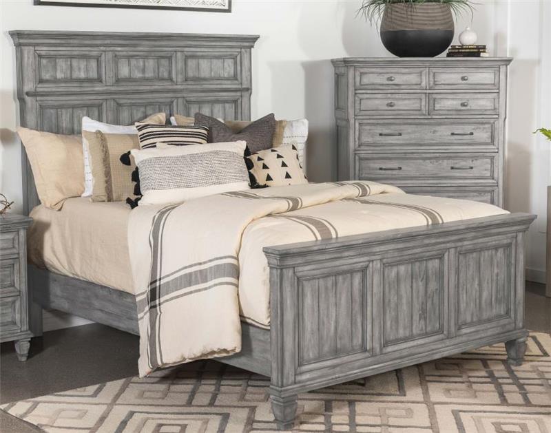 Avenue Eastern King Panel Bed Grey (224031KE)