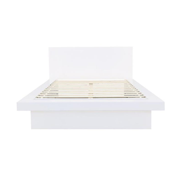 Jessica Queen Platform Bed with Rail Seating White (202990Q)