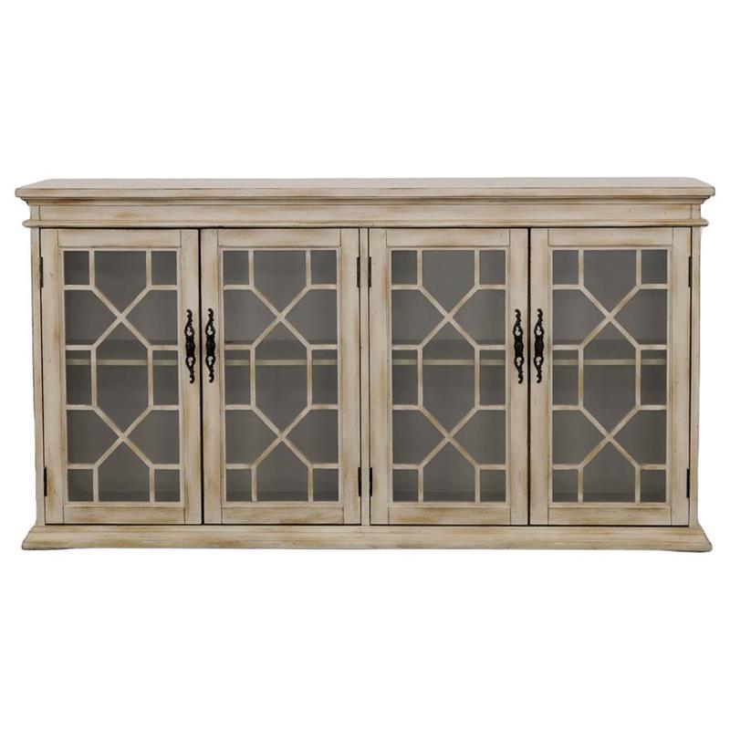 Kiara Glass Door Accent Cabinet Light Honey (950858)