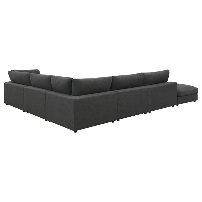 Serene 6-piece Upholstered Modular Sectional Charcoal (551324-SET)