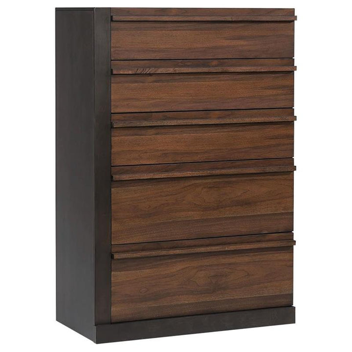 Azalia 5-drawer Chest Black and Walnut (224285)