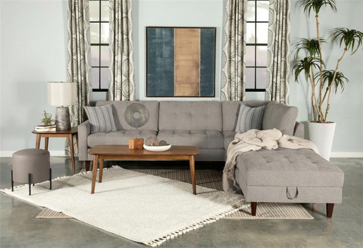 Barton Upholstered Tufted Sectional Toast and Brown (509796)