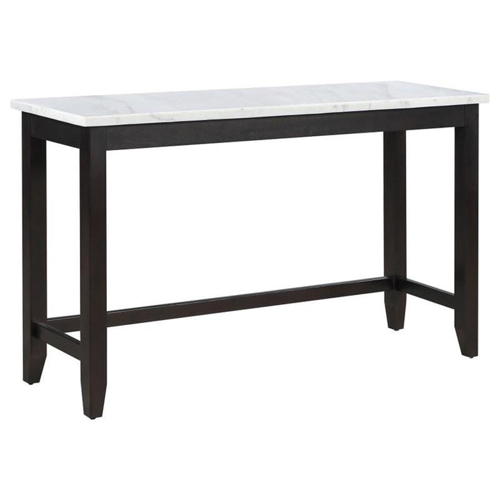 Toby Rectangular Marble Top Counter Height Table Espresso and White (115528)