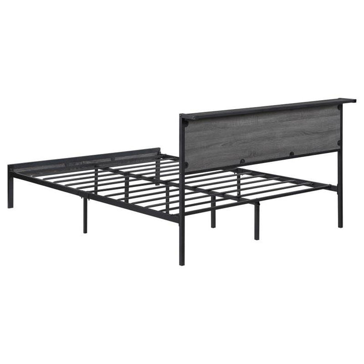 Ricky Full Platform Bed Grey and Black (302143F)