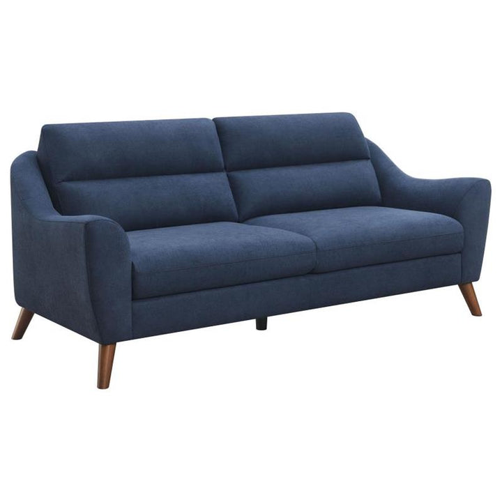 Gano 3-piece Sloped Arm Living Room Set Navy Blue (509514-S3)