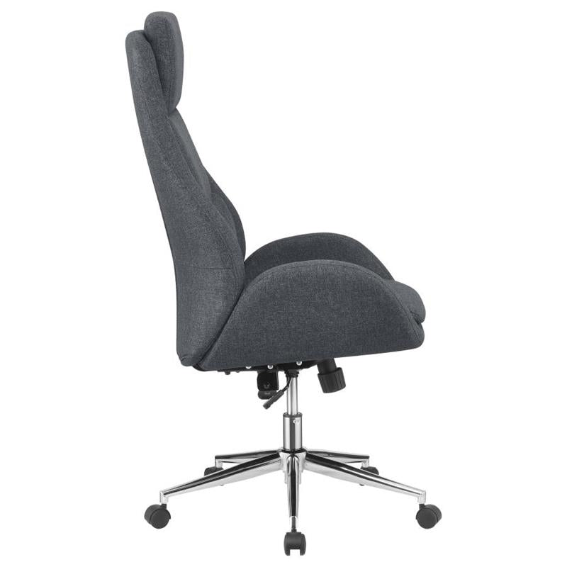 Cruz Upholstered Office Chair with Padded Seat Grey and Chrome (881150)