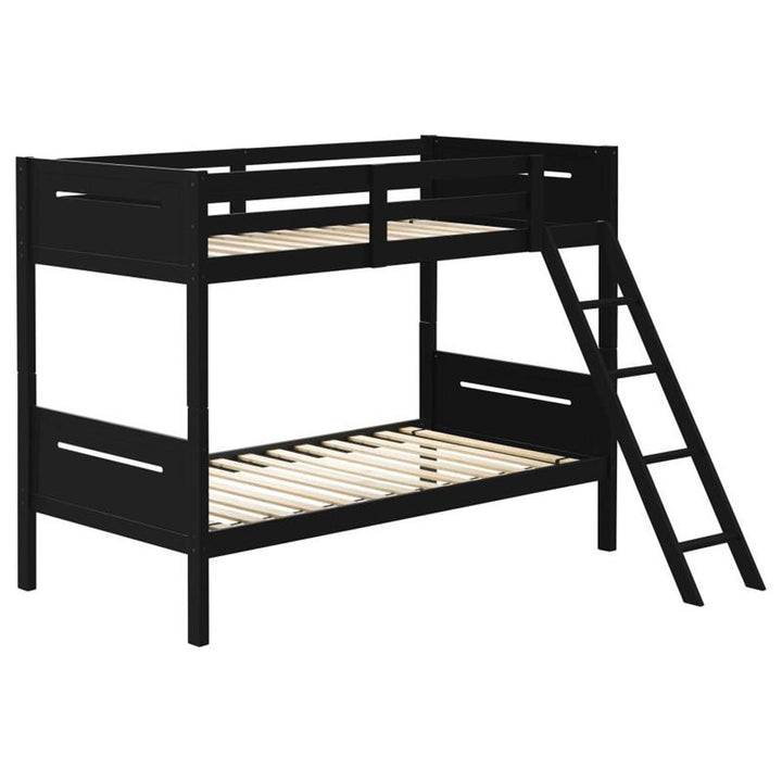 Littleton Twin Over Twin Bunk Bed Black (405051BLK)