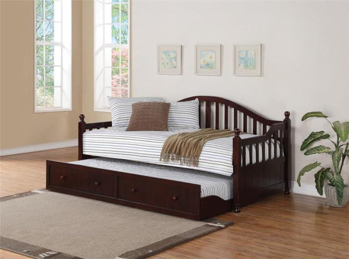 Dan Ryan Arched Back Twin Daybed with Trundle Cappuccino (300090)