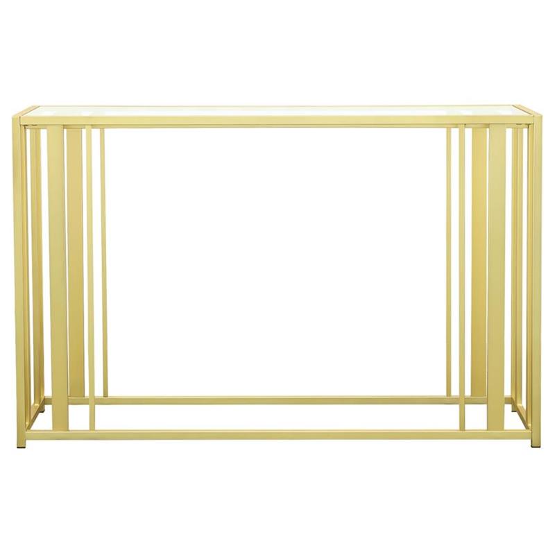 Adri Metal Frame Sofa Table Matte Brass (723609)