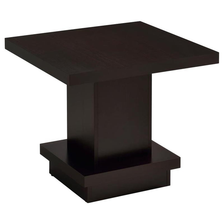 Reston Pedestal Square End Table Cappuccino (705167)