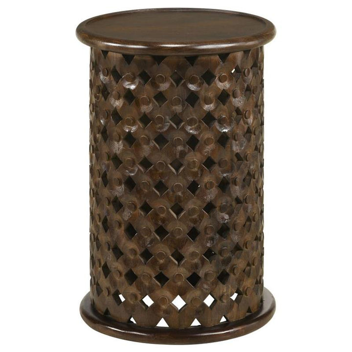 Krish 24-inch Round Accent Table Dark Brown (936153)