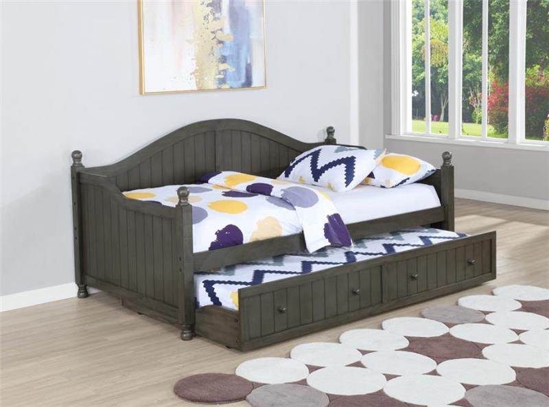 Julie Ann Twin Daybed with Trundle Warm Grey (301053)