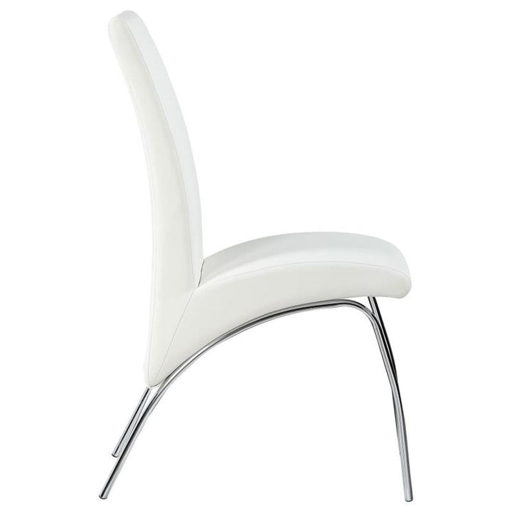 Bishop Upholstered Side Chairs White and Chrome (Set of 2) (121572)
