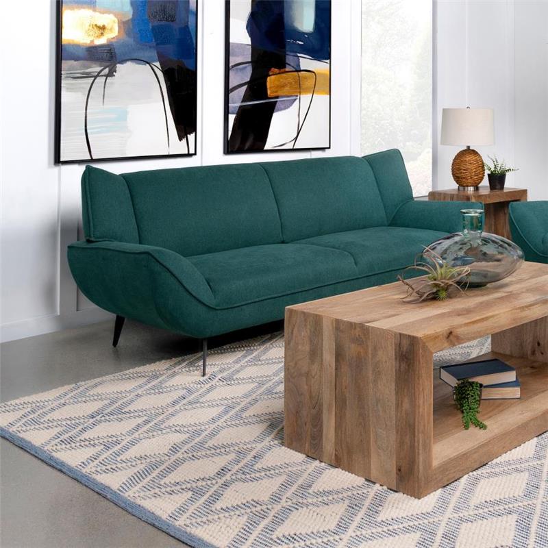 Acton Upholstered Flared Arm Sofa Teal Blue (511161)