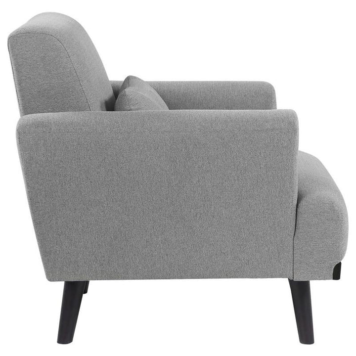 Blake Upholstered Chair with Track Arms Sharkskin and Dark Brown (511123)