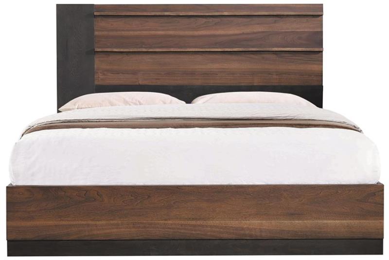 Azalia Rectangular Bed Black and Walnut (224281KW)