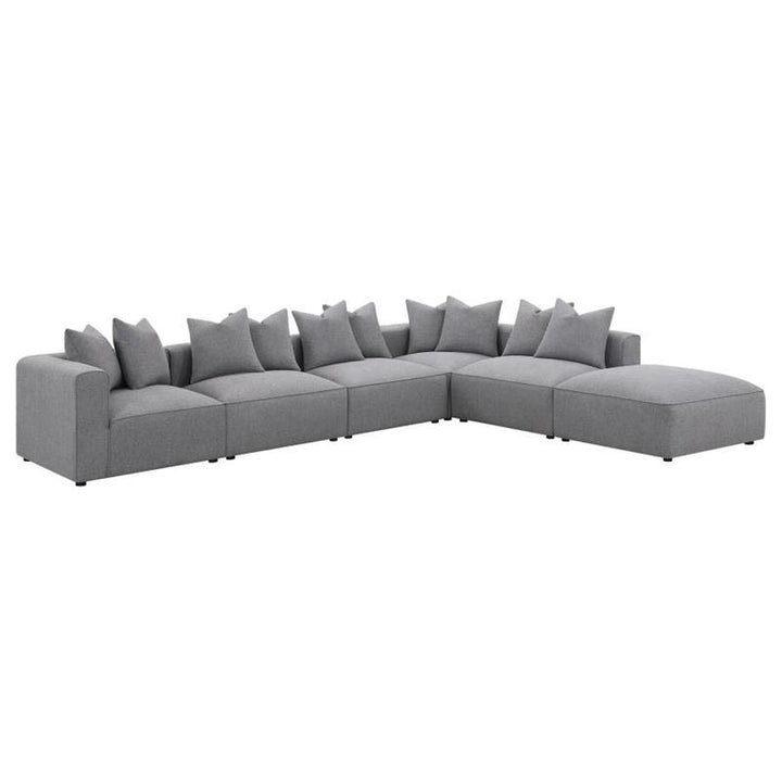 Jennifer Square Upholstered Ottoman Grey (551596)