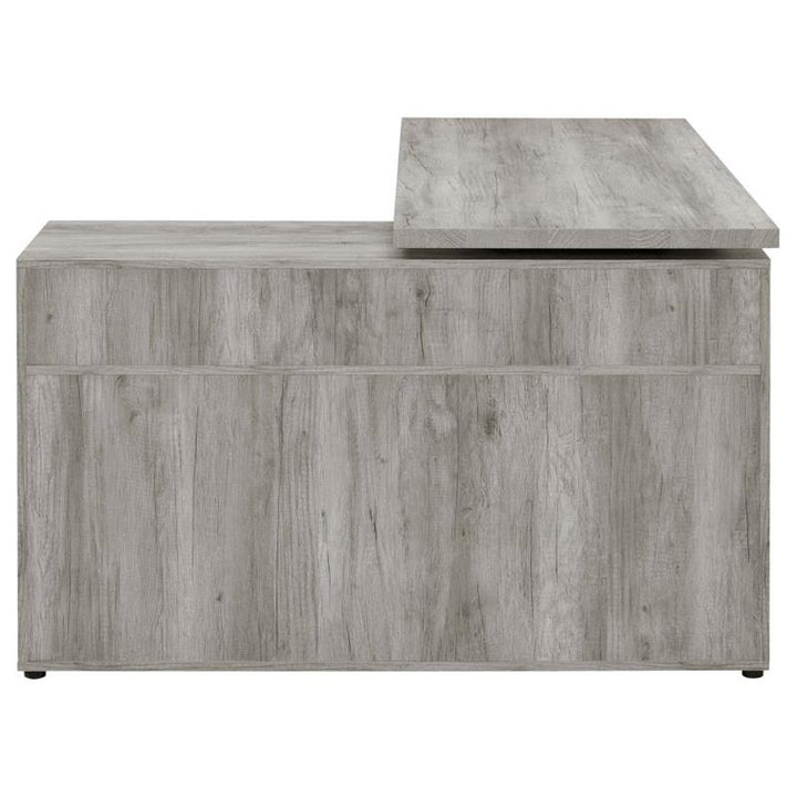 Hertford L-shape Office Desk with Storage Grey Driftwood (804462)