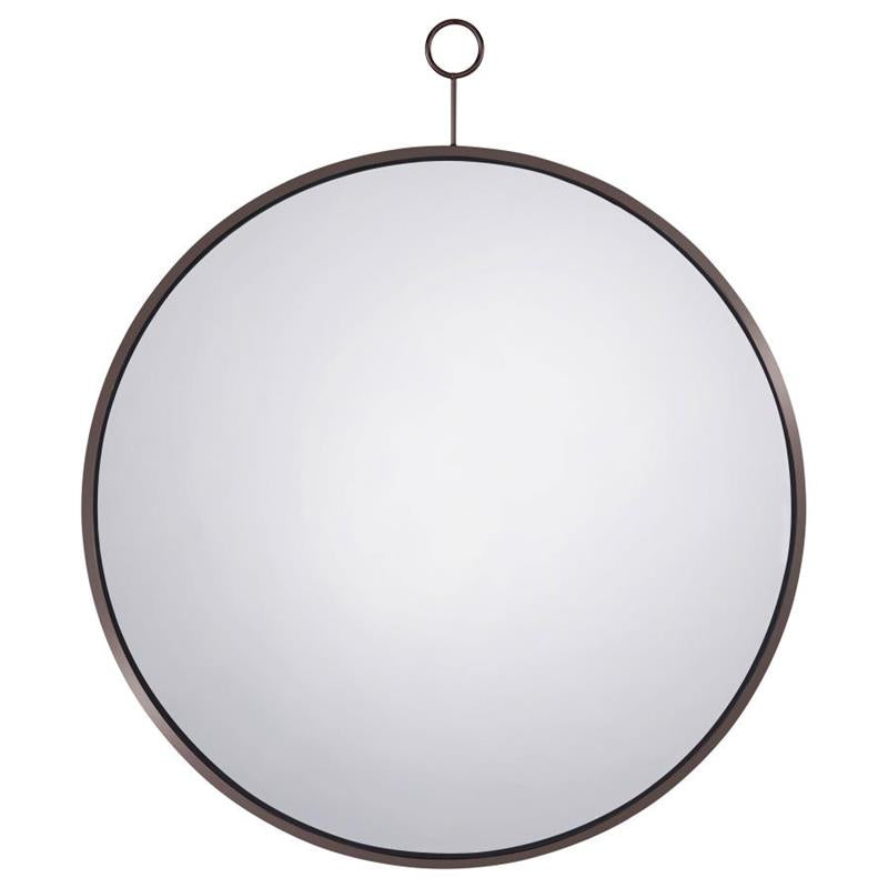 Gwyneth Round Wall Mirror Black Nickel (961495)