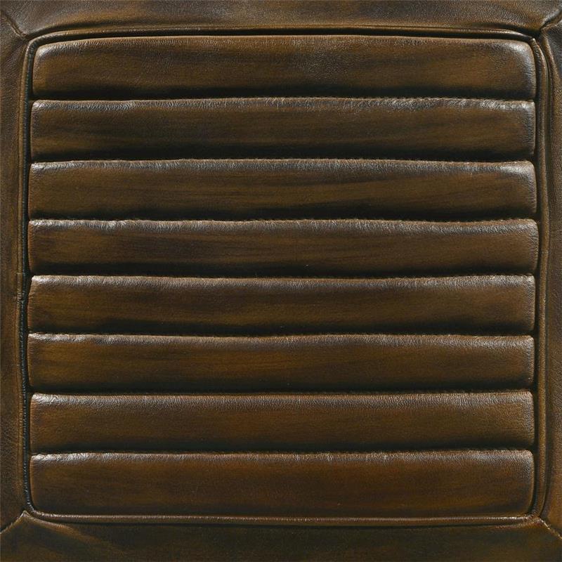 Alvaro Leather Upholstered Backless Bar Stool Antique Brown and Black (Set of 2) (109079)