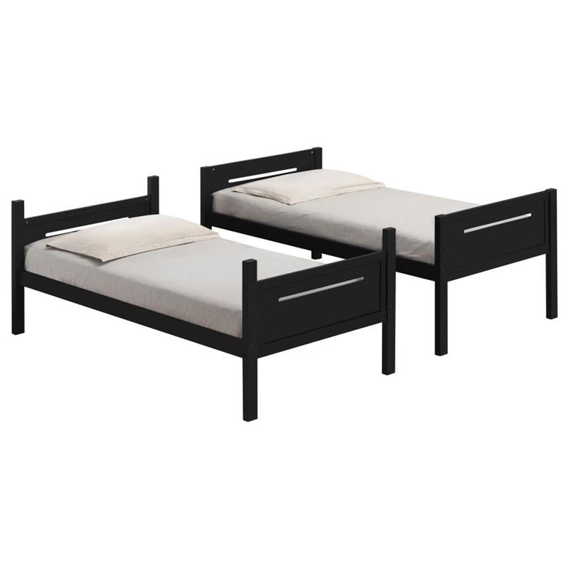 Littleton Twin Over Twin Bunk Bed Black (405051BLK)