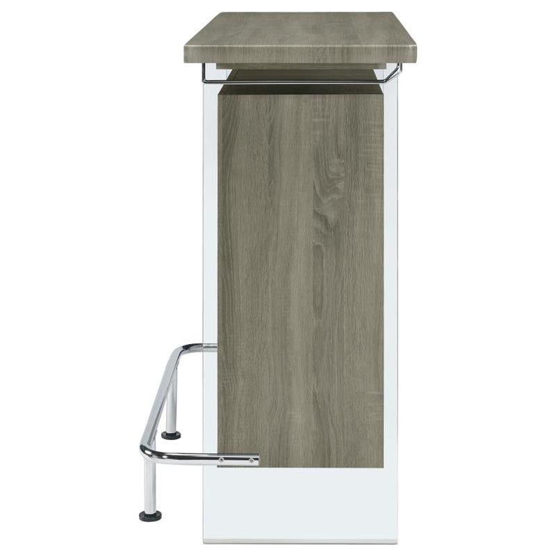 Acosta Rectangular Bar Unit with Footrest and Glass Side Panels (182631)