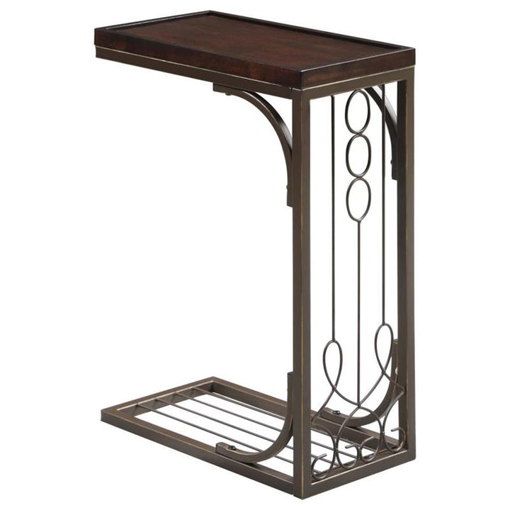 Alyssa Accent Table Brown and Burnished Copper (900280)