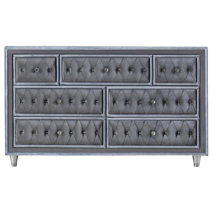 Antonella 7-drawer Upholstered Dresser Grey (223583)