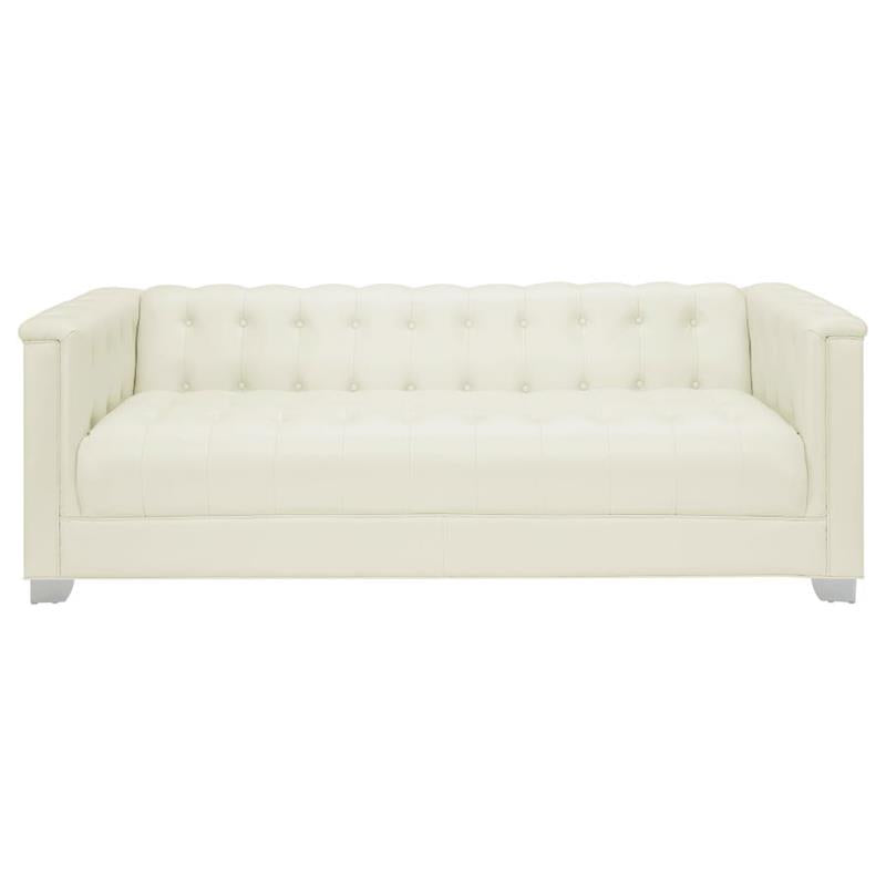 Chaviano 3-piece Upholstered Tufted Sofa Set Pearl White (505391-S3)